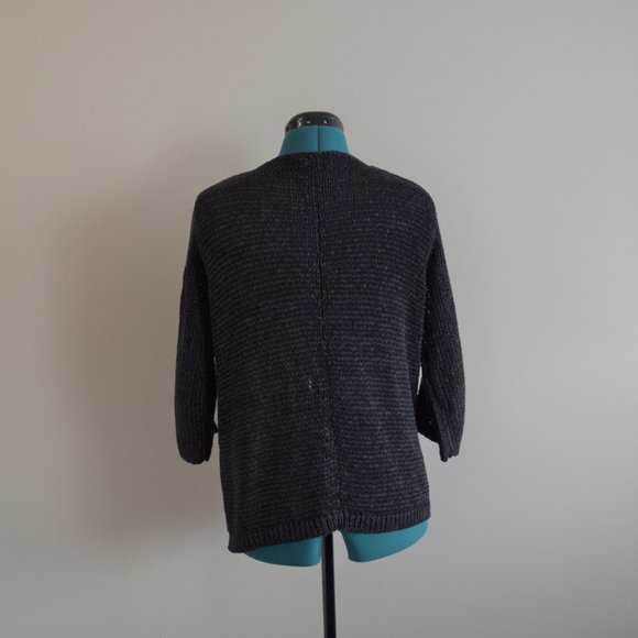 Black Crochet Knit Oversized European Cardigan - Picture 4 of 10